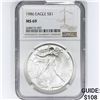 Image 1 : 1986 American Silver Eagle NGC MS69