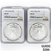 Image 1 : (2) 1995 American Silver Eagle NGC MS69
