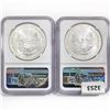 Image 2 : (2) 1995 American Silver Eagle NGC MS69