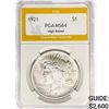 Image 1 : 1921 Silver Peace Dollar PGA MS64 High Relief