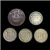 Image 2 : (5) Varied US Coinage (1869, (2) 1865, 1875, 1881)
