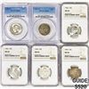 Image 1 : (6) Washington Silv. Quarters NGC,PCGS MS 1961-'62