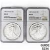 Image 1 : (2) 1987 American Silver Eagle NGC MS69