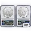 Image 2 : (2) 1987 American Silver Eagle NGC MS69