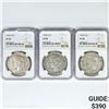 Image 1 : (3) 1934-S Peace Silver Dollars NGC VF20