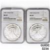 Image 1 : (2) 1987 American Silver Eagle NGC MS69
