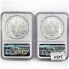 Image 2 : (2) 1987 American Silver Eagle NGC MS69