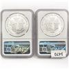 Image 2 : (2) 1987 American Silver Eagle NGC MS69