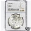 Image 1 : 1891 Morgan Silver Dollar NGC MS62