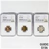 Image 1 : (3) Varied US Coinage NGC MS,VF 1920-1936