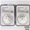 Image 1 : (2) 1987 American Silver Eagle NGC MS69