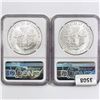 Image 2 : (2) 1987 American Silver Eagle NGC MS69