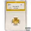 2001 $5 1/10oz. American Gold Eagle PGA MS70