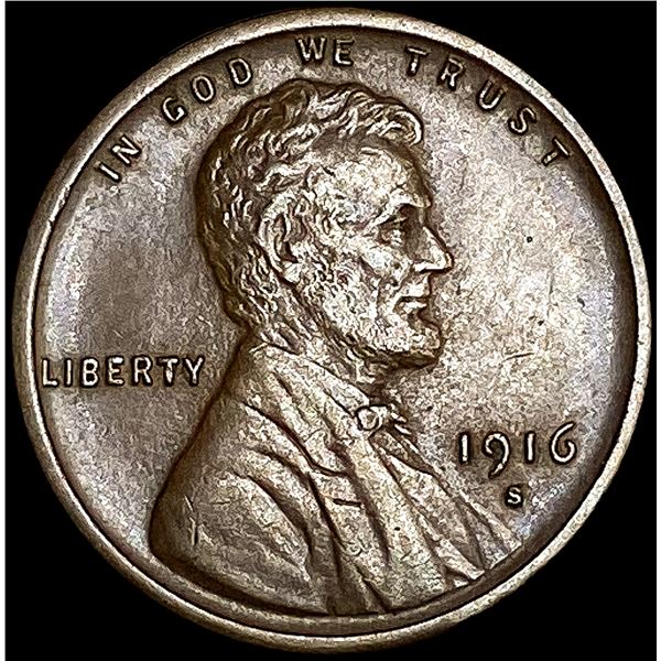 1916-S Wheat Cent CLOSELY UNCIRCULATED