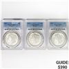 Image 1 : (3) 1921 Morgan Silver Dollar PCGS MS64