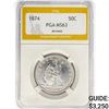 Image 1 : 1874 Seated Liberty Half Dollar PGA MS63 Arrows