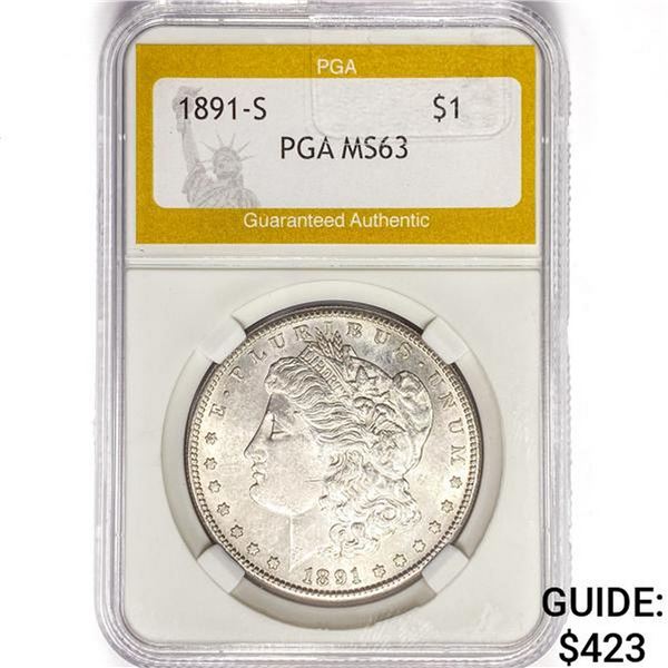 1891-S Morgan Silver Dollar PGA MS63