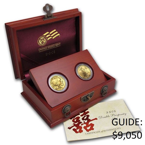 2008 2-Coin Gold Double Prosperity Set (w/Box & COA)