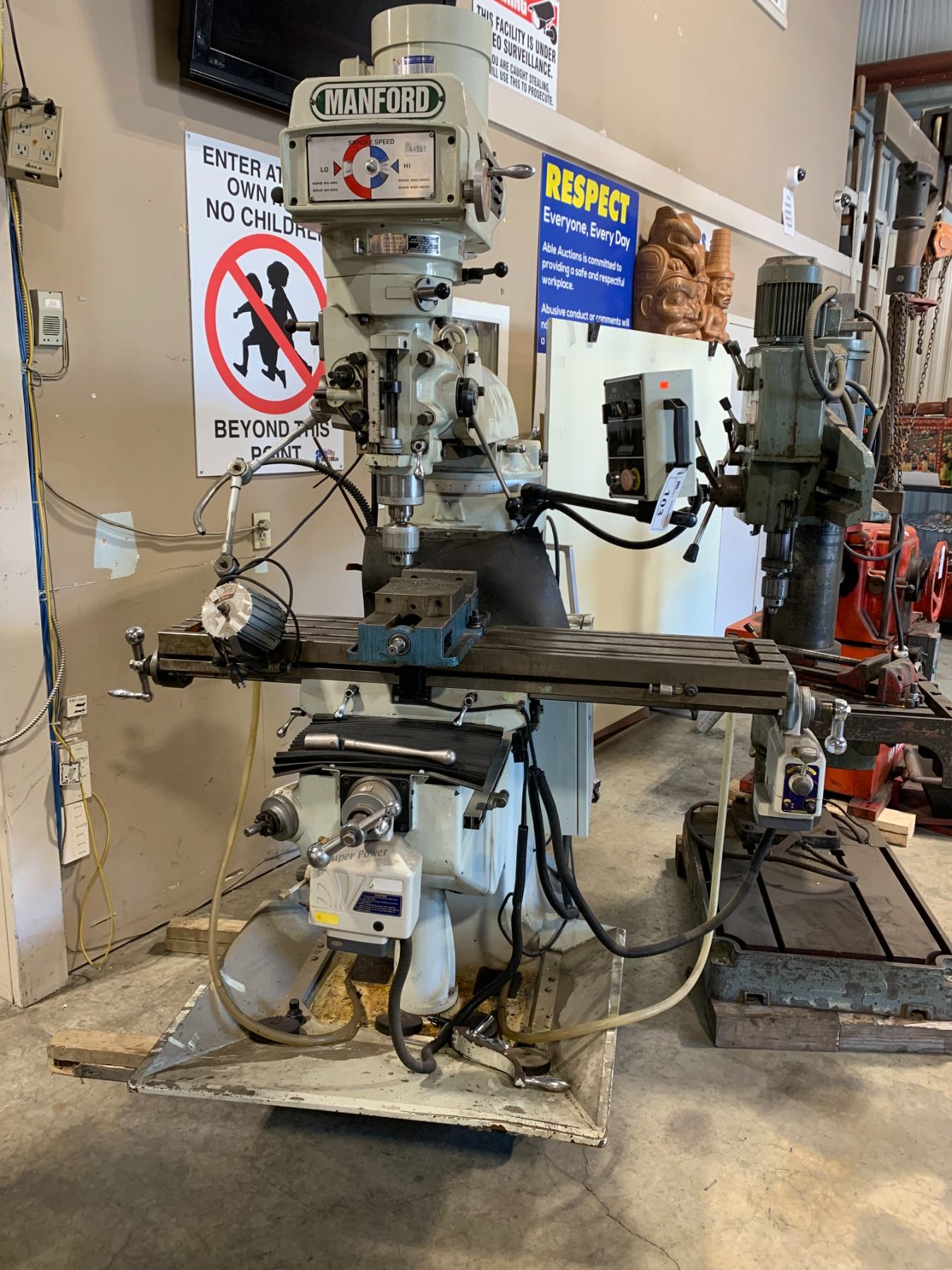 MANFORD SP-150VSL 2005 VARIABLE SPEED VERTICAL MILLING MACHINE WITH ...
