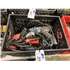 Image 2 : BLACK PLASTIC CRATE OF ASSORTED ELECTRIC POWER TOOLS