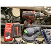 Image 2 : MILWAUKEE CORDLESS DRILL; BATTERY CHARGER WITH SPARE BATTERY, RYOBI DS1200 & 2 ORBITAL SANDERS