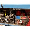 Image 3 : SHELF OF ASSORTED STEEL STRAPPING, HARDWARE, TOOL BAGS & RUBBER TUBES