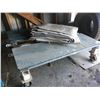 Image 3 : APPROX.5FT X 5FT ROLLING METAL PLATFORM DOLLY AND LARGE WHITE TARP