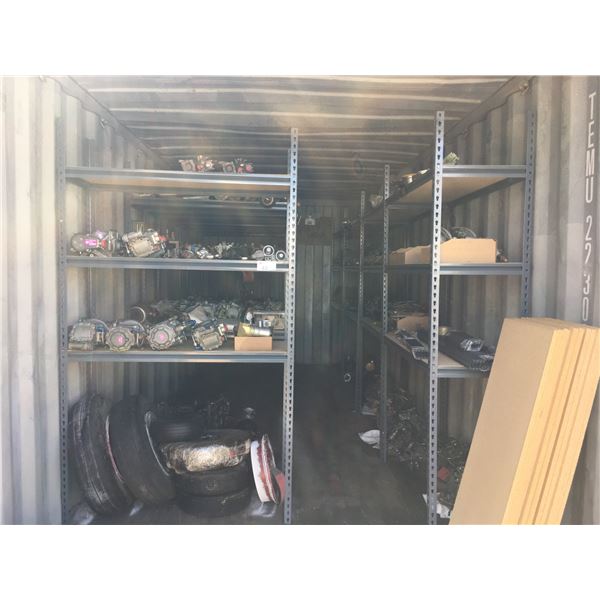 CONTENTS OF 20FT STORAGE CONTAINER-METAL SHELVING AND MOSTLY 727 AIRCRAFT PARTS