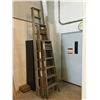 Image 1 : 3 WOODEN STEP LADDERS-APPROX. 10FT, 8FT & 6FT