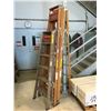 Image 1 : 3 WOODEN STEP LADDERS-APPROX.8FT, 8FT & 6FT