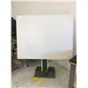 Image 1 : APPROX.4 1/2FT X 3 1/2FT CLASSROOM WHITEBOARD ON FREE STANDING ADJUSTABLE BASE
