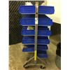 Image 3 : ROLLING PARTS (BLUE BINS) ORGANIZER UNIT WITH MISCELLANEOUS HARDWARE (MOSTLY RIVETS)