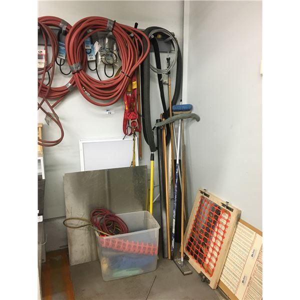 GROUP OF ASSORTED MISCELLANEOUS ITEMS-AIR LINE HOSES,TARPS, ETC.