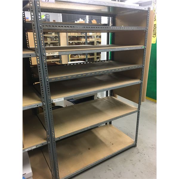 2 METAL SHELF UNITS ONLY- APPROX. 4FT X 6FT X 2FT (NO CONTENTS)