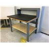 Image 2 : U-LINE ADJUSTABLE HEIGHT METAL WORK BENCH WITH THICK BLACK RUBBER MAT- APPROX.4FT X 3FT