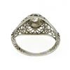 Image 6 : Antique Art Deco 18K White Gold Old European Diamond w/ Domed Filigree Work Ring