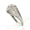 Image 7 : Antique Art Deco 18K White Gold Old European Diamond w/ Domed Filigree Work Ring