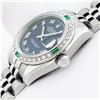 Image 9 : Rolex Quickset Sapphire Blue Roman Emerald & Diamond Datejust Wristwatch