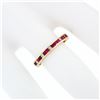 Image 3 : Vintage 18k Gold Channel French Ruby & Diamond Engraved Eternity Stack Band Ring
