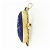 Image 6 : Antique Etruscan Revival 14k Gold GIA Carved Oval Blue Lapis Pendant or Brooch