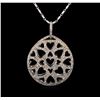 Image 2 : 14KT White Gold 0.52 ctw Diamond Pendant With Chain
