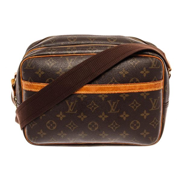 Louis Vuitton Brown Monogram Canvas Leather Reporter PM Crossbody Bag