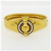 Image 1 : Antique Victorian Etruscan 18K Gold Natural Pearl w/ Enamel Open Bangle Bracelet