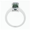 Image 8 : 14k White Gold 3.44 ctw Emerald Pink & Green Watermelon Tourmaline Solitaire Rin