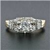 Image 2 : 14k TT Gold 1.48 ctw Round Brilliant & Baguette Cut Diamond Engagement Band Ring