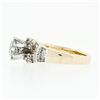 Image 6 : 14k TT Gold 1.48 ctw Round Brilliant & Baguette Cut Diamond Engagement Band Ring