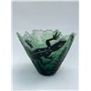 Image 1 : Green Lizard sculpted glass bowl by Santana Art Glass