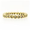 Image 5 : 14k Yellow Gold 0.92 ctw Round Milgrain Bezel Set Diamond Eternity Band Ring Sz