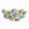 Image 3 : Vintage Jack Gutschneider 18k Gold Turquoise .90 ctw Diamond Flame Brooch Pendan