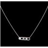 Image 2 : 0.64 ctw Blue Diamond Necklace - 14KT White Gold